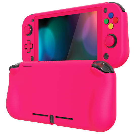 PlayVital ZealProtect ハードシェル保護ケース スクリーンプロテクター、サムグリップキャップ、ボタンキャップ付き Switch Lite用【濃いピンク