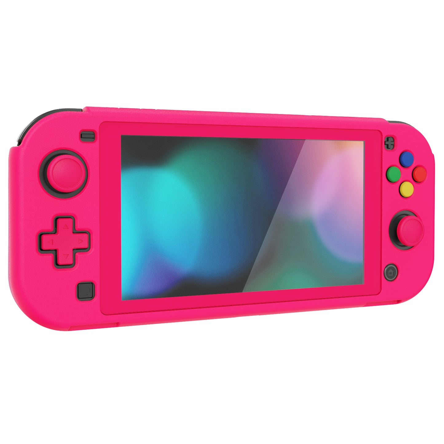 PlayVital ZealProtect ハードシェル保護ケース スクリーンプロテクター、サムグリップキャップ、ボタンキャップ付き Switch Lite用【濃いピンク