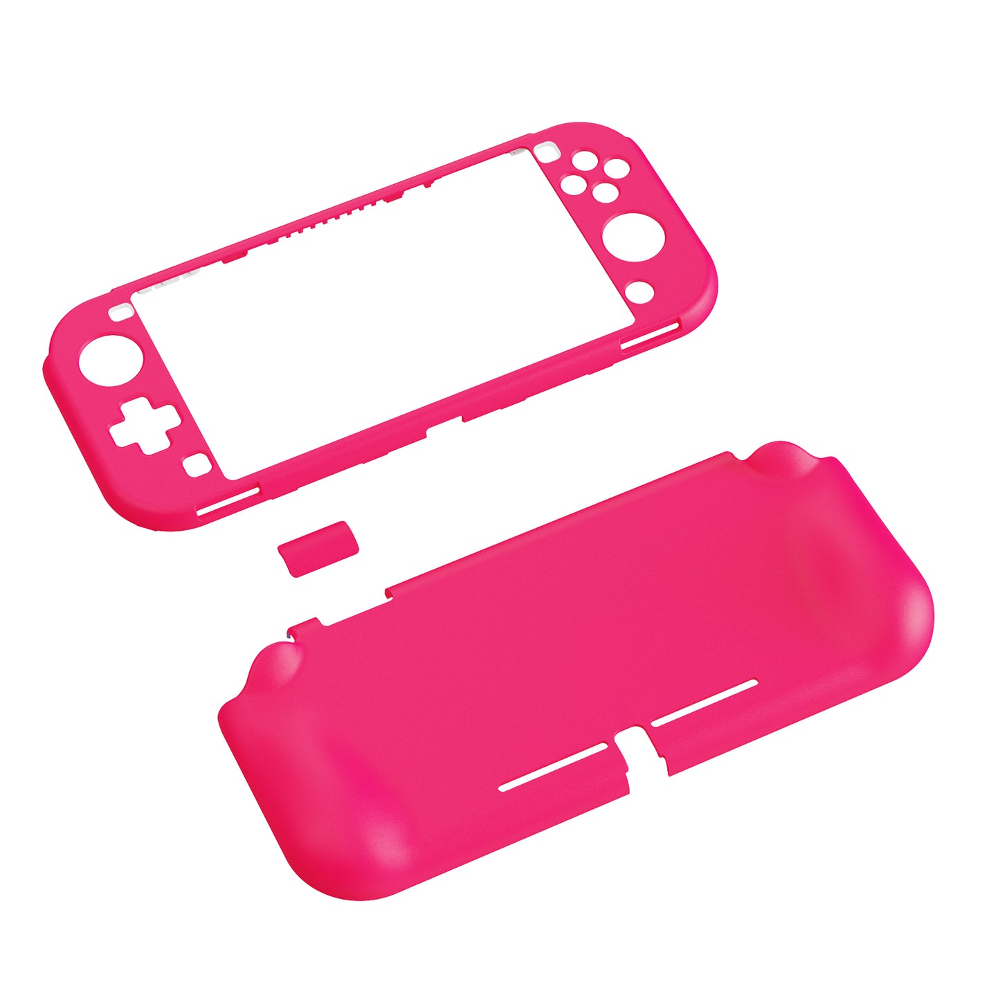 PlayVital ZealProtect ハードシェル保護ケース スクリーンプロテクター、サムグリップキャップ、ボタンキャップ付き Switch Lite用【濃いピンク