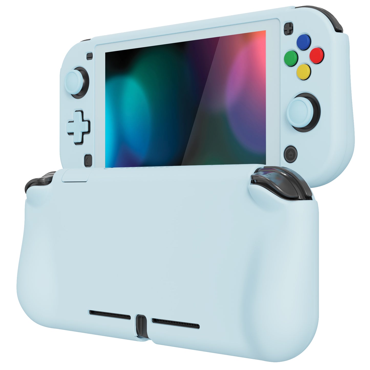 PlayVital ZealProtect ハードシェル保護ケース スクリーンプロテクター、サムグリップキャップ、ボタンキャップ付き Switch Lite用【ヘブンブルー】