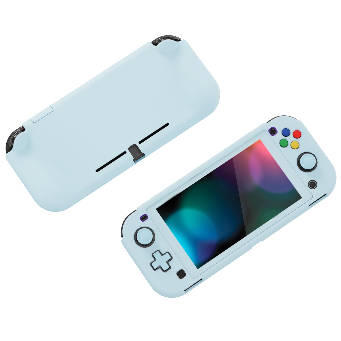 PlayVital ZealProtect ハードシェル保護ケース スクリーンプロテクター、サムグリップキャップ、ボタンキャップ付き Switch Lite用【ヘブンブルー】