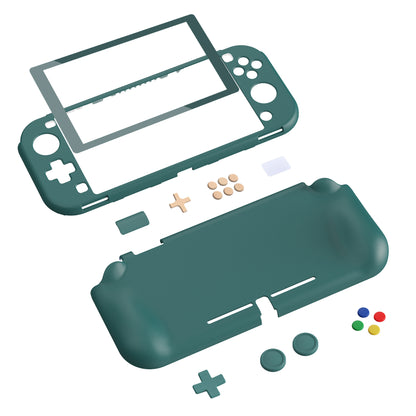 PlayVital ZealProtect ハードシェル保護ケース スクリーンプロテクター、サムグリップキャップ、ボタンキャップ付き Switch Lite用【ハンターグリーン】