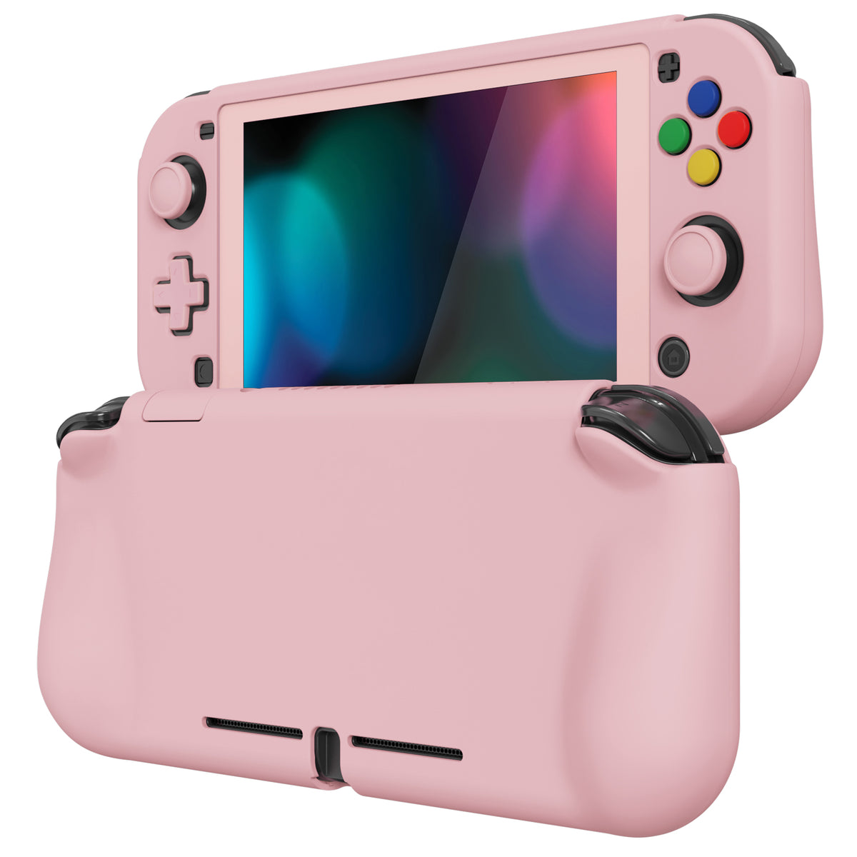 PlayVital ZealProtect ハードシェル保護ケース スクリーンプロテクター、サムグリップキャップ、ボタンキャップ付き Switch Lite用 【ピーチブロッサムピンク】