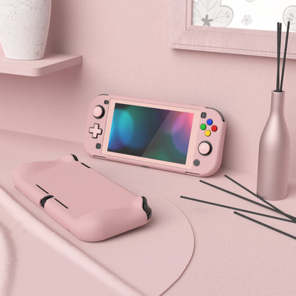 PlayVital ZealProtect ハードシェル保護ケース スクリーンプロテクター、サムグリップキャップ、ボタンキャップ付き Switch Lite用 【ピーチブロッサムピンク】