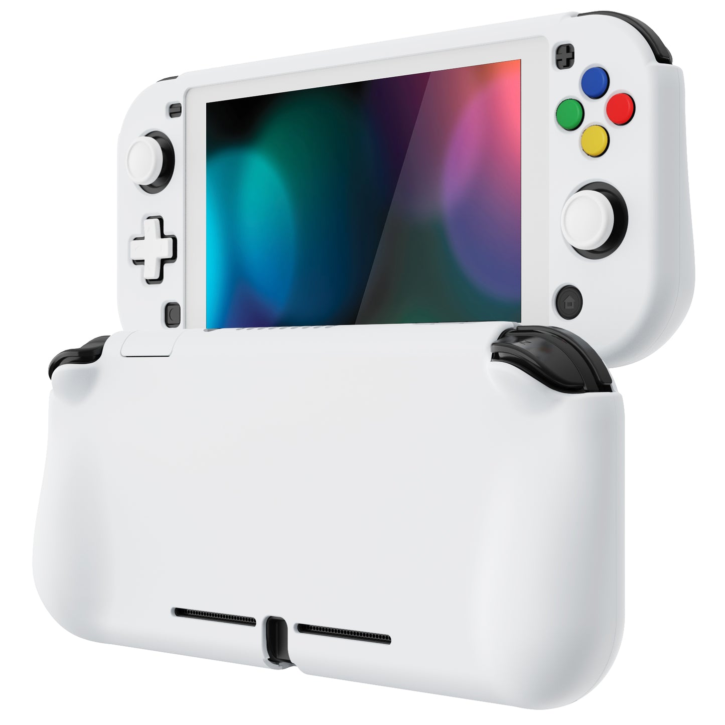 PlayVital ZealProtect ハードシェル保護ケース スクリーンプロテクター、サムグリップキャップ、ボタンキャップ付き Switch Lite用 【ホワイト】