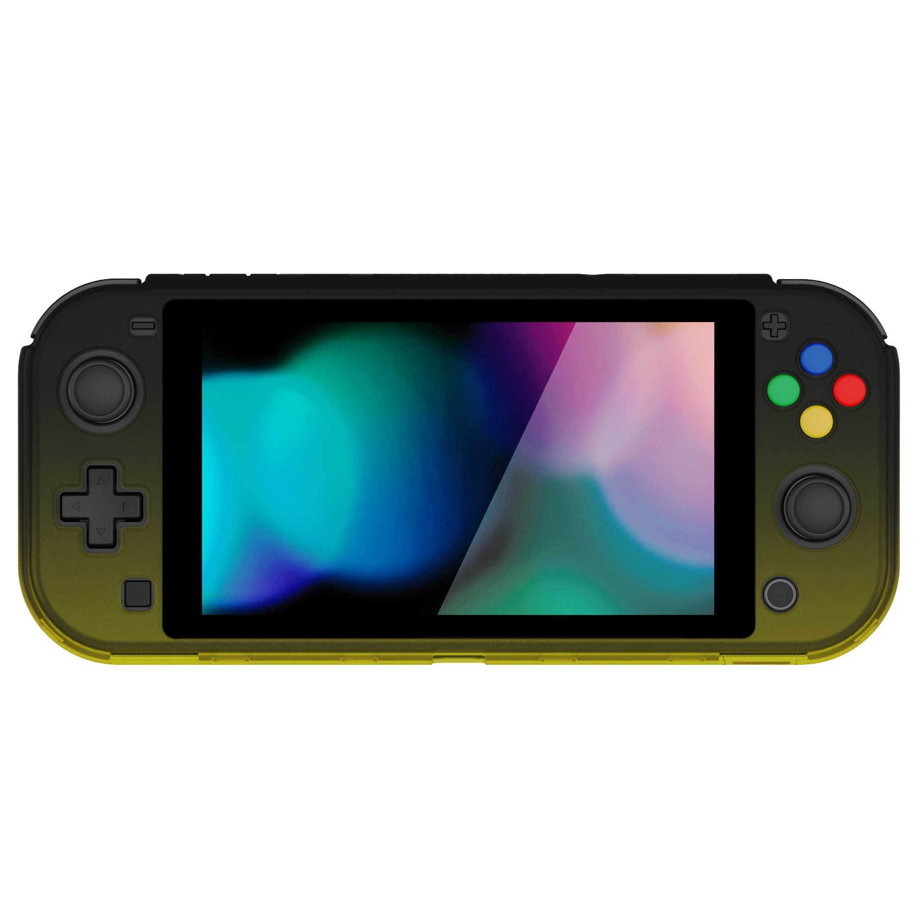 PlayVital ZealProtect Protective Case for Nintendo Switch Lite, Hard Shell Ergonomic Grip Cover for Nintendo Switch Lite w/Screen Protector & Thumb Grip Caps & Button Caps - Gradient Black Yellown - PSLYP3014 playvital