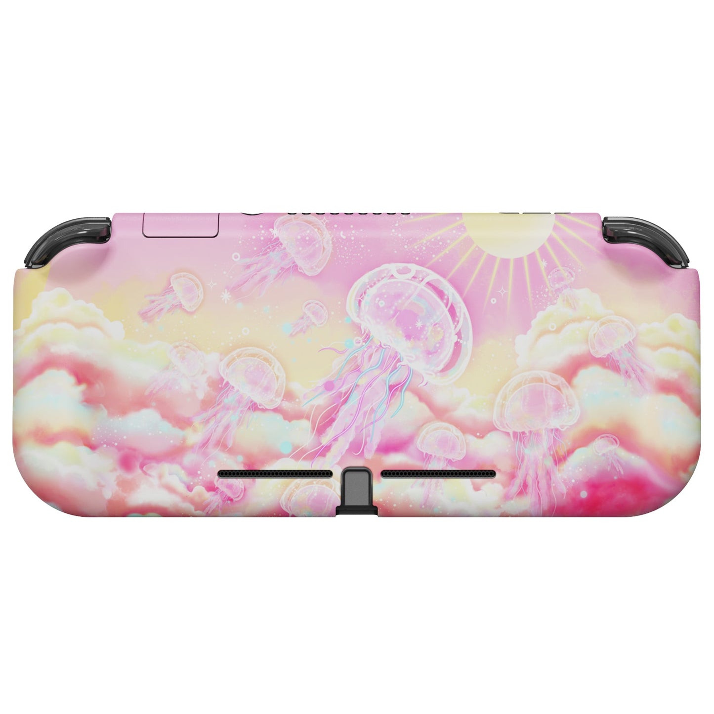 PlayVital ZealProtect Protective Case for Nintendo Switch Lite, Hard Shell Ergonomic Grip Cover for Nintendo Switch Lite w/Screen Protector & Thumb Grip Caps & Button Caps - Pinky Jellyfish Heaven - PSLYR001 playvital