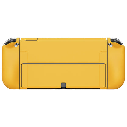 PlayVital ZealProtect Soft Protective Case for Switch OLED, Flexible Protector Joycon Grip Cover for Switch OLED with Thumb Grip Caps & ABXY Direction Button Caps - Bright Yellow - XSOYM5008 playvital