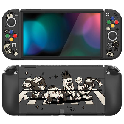 PlayVital ZealProtect ソフト TPU スリム保護ケース 親指グリップキャップと ABXY 方向ボタンキャップ付き Switch 有機el 用【フルーツロード】