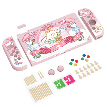 PlayVital ZealProtect ソフト TPU スリム保護ケース 親指グリップキャップと ABXY 方向ボタンキャップ付き Switch 有機el 用【インターン・キューピッド】