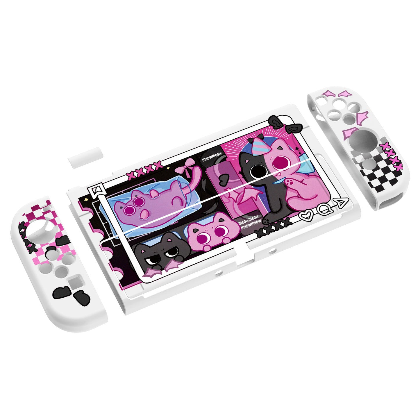 PlayVital ZealProtect ソフト TPU スリム保護ケース 親指グリップキャップと ABXY 方向ボタンキャップ付き Switch 有機el 用【PP & VV】