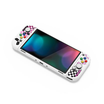 PlayVital ZealProtect ソフト TPU スリム保護ケース 親指グリップキャップと ABXY 方向ボタンキャップ付き Switch 有機el 用【PP & VV】