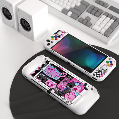 PlayVital ZealProtect ソフト TPU スリム保護ケース 親指グリップキャップと ABXY 方向ボタンキャップ付き Switch 有機el 用【PP & VV】