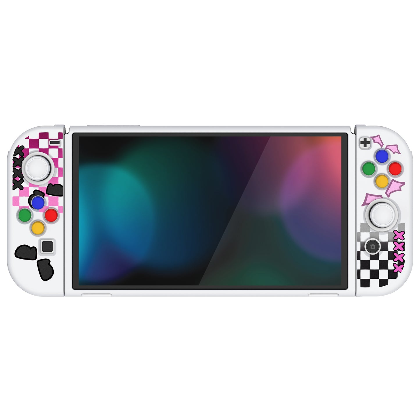 PlayVital ZealProtect ソフト TPU スリム保護ケース 親指グリップキャップと ABXY 方向ボタンキャップ付き Switch 有機el 用【PP & VV】