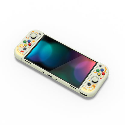 PlayVital ZealProtect ソフト TPU スリム保護ケース 親指グリップキャップと ABXY 方向ボタンキャップ付き Switch 有機el 用【プディングラビット】