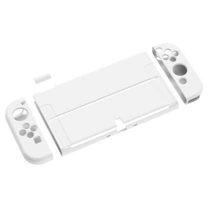 PlayVital ZealProtect ソフト TPU スリム保護ケース 親指グリップキャップと ABXY 方向ボタンキャップ付き Switch 有機el 用【ホワイト 】