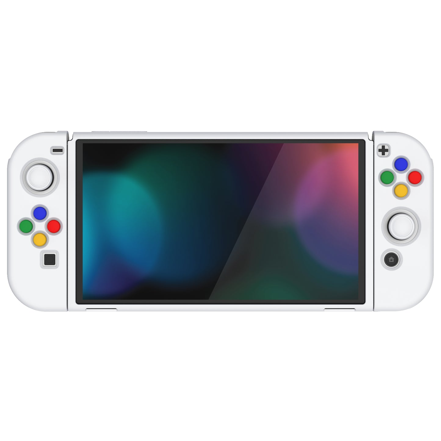 PlayVital ZealProtect ソフト TPU スリム保護ケース 親指グリップキャップと ABXY 方向ボタンキャップ付き Switch 有機el 用【ホワイト 】