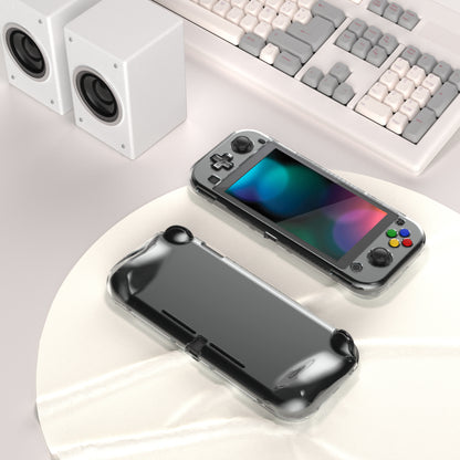 PlayVital Nintendo Switch Lite 用 クリアシリーズ ハード保護ケース 光沢仕上げ エルゴノミック ハードグリップカバー 画面保護ガラス・サムスティックグリップ・ボタンキャップ付き