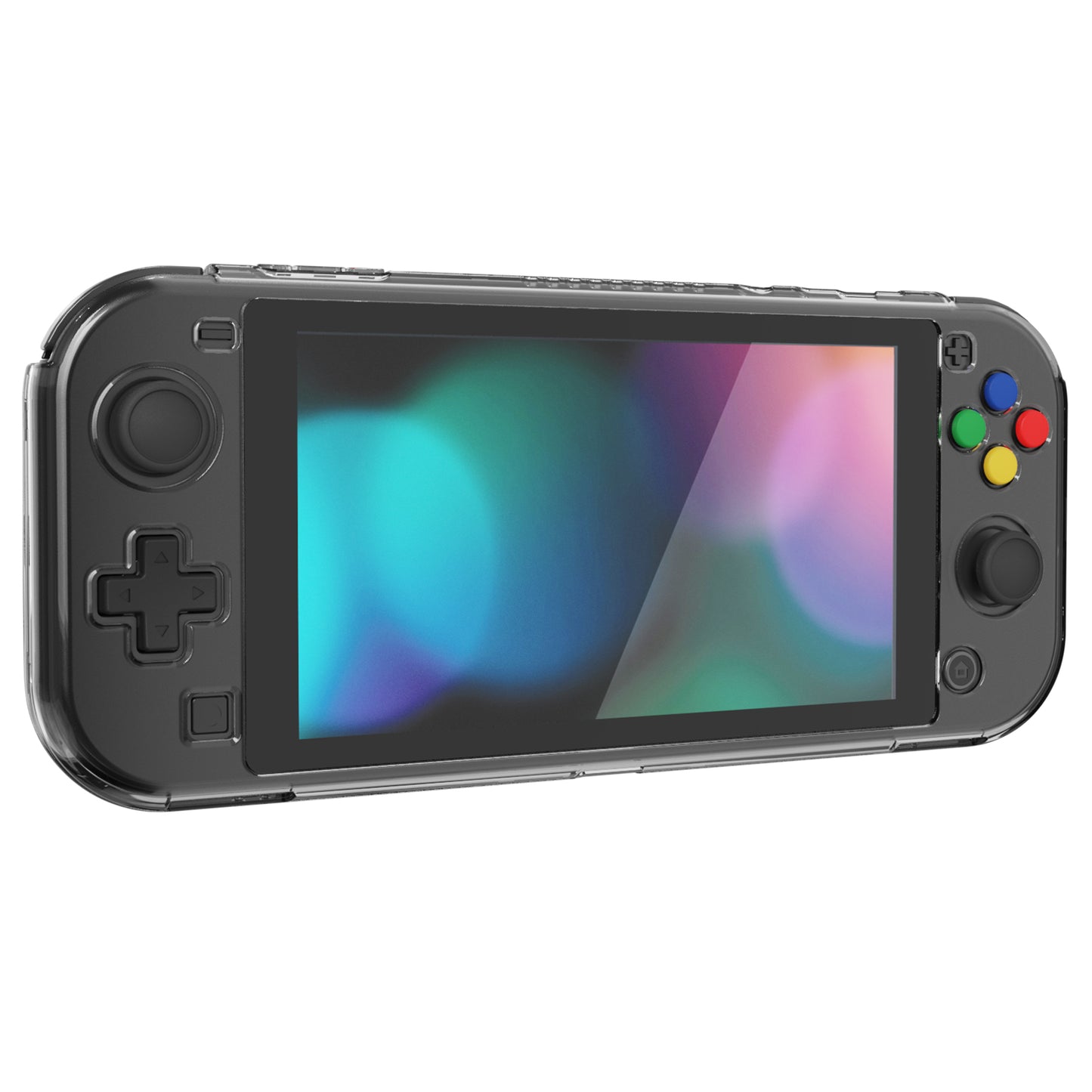 PlayVital Nintendo Switch Lite 用 クリアシリーズ ハード保護ケース 光沢仕上げ エルゴノミック ハードグリップカバー 画面保護ガラス・サムスティックグリップ・ボタンキャップ付き