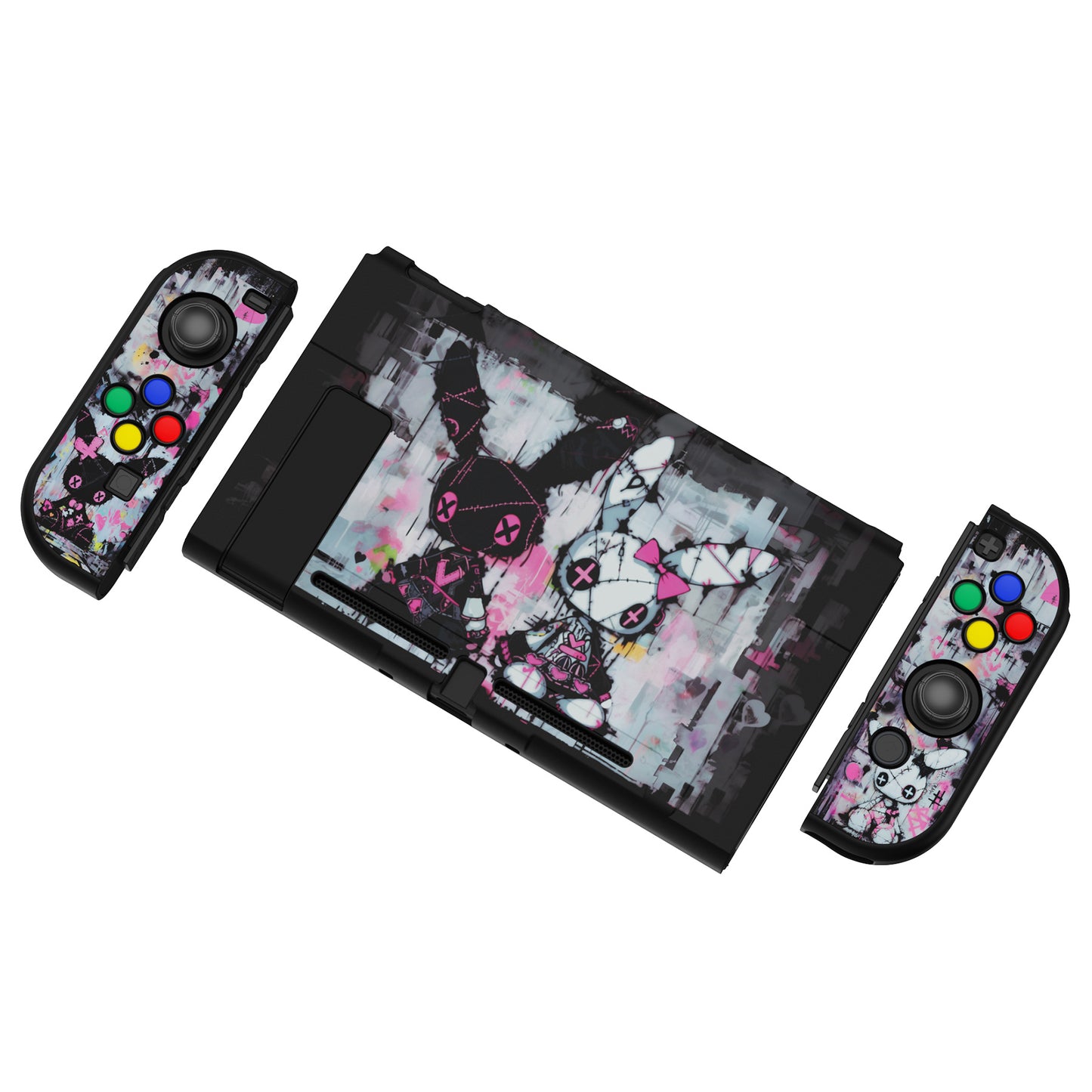 PlayVital カスタマイズ ドッキング可能 ハードシェル保護ケース NS Switch コンソール用【パンキーウサギ】