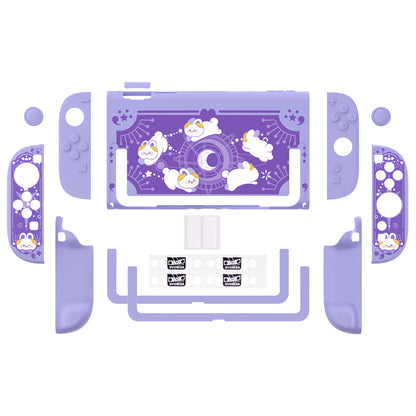 PlayVital キュートなカートゥーンデザイン ハード保護ケース Nintendo Switch 2 用 キズ防止・ドック対応 かわいいハードシェル サムグリップ＆ステッカー＆ボタンキャップ付き【星のうさぎ オービット】