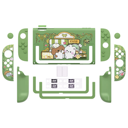 PlayVital キュートなカートゥーンデザイン ハード保護ケース Nintendo Switch 2 用 キズ防止・ドック対応 かわいいハードシェル サムグリップ＆ステッカー＆ボタンキャップ付き【森のパン屋さん】