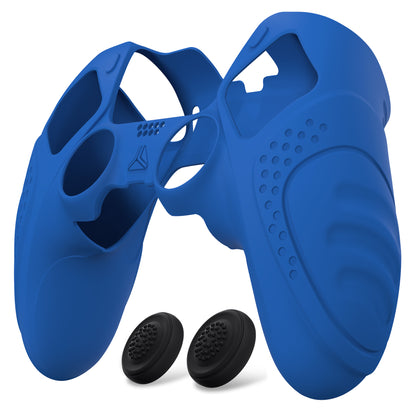 PlayVital Guardian Edition 滑り止め人間工学シリコンカバーケース 親指グリップキャップ付き PS5 Edge コントローラー用【ブルー】