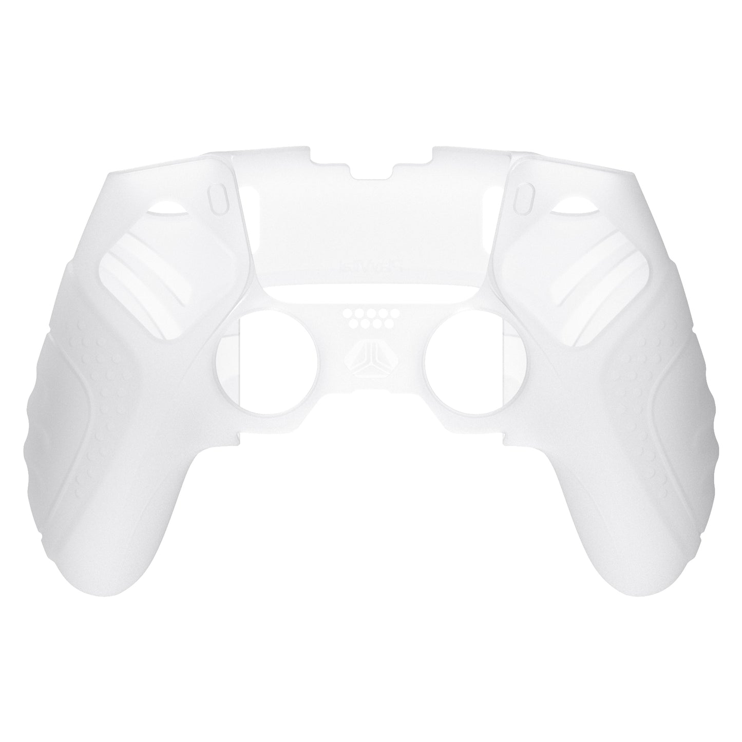 PlayVital Guardian Edition 滑り止め人間工学シリコンカバーケース 親指グリップキャップ付き PS5 Edge コントローラー用【クリアホワイト】