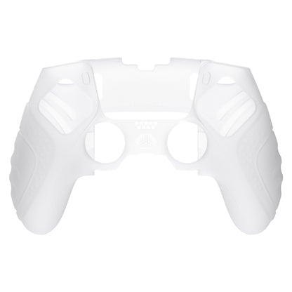 PlayVital Guardian Edition 滑り止め人間工学シリコンカバーケース 親指グリップキャップ付き PS5 Edge コントローラー用【クリアホワイト】