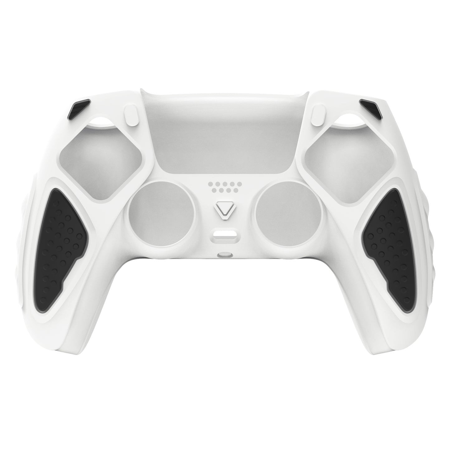 PlayVital Knight Edition 滑り止めシリコンカバースキン サムグリップキャップ付き PS5 ワイヤレスコントローラー用【白やブラック】