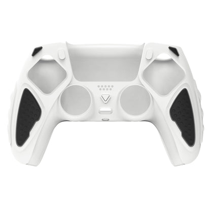 PlayVital Knight Edition 滑り止めシリコンカバースキン サムグリップキャップ付き PS5 ワイヤレスコントローラー用【白やブラック】