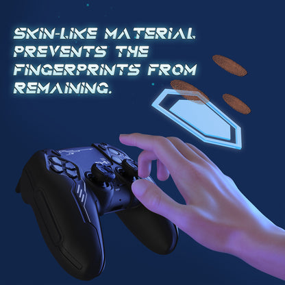 PlayVital Mecha Edition シリコンカバー with 2 ジョイスティックキャップと 6 ステッカー for PS5 コントローラー - 充電ステーション対応【ブラック】