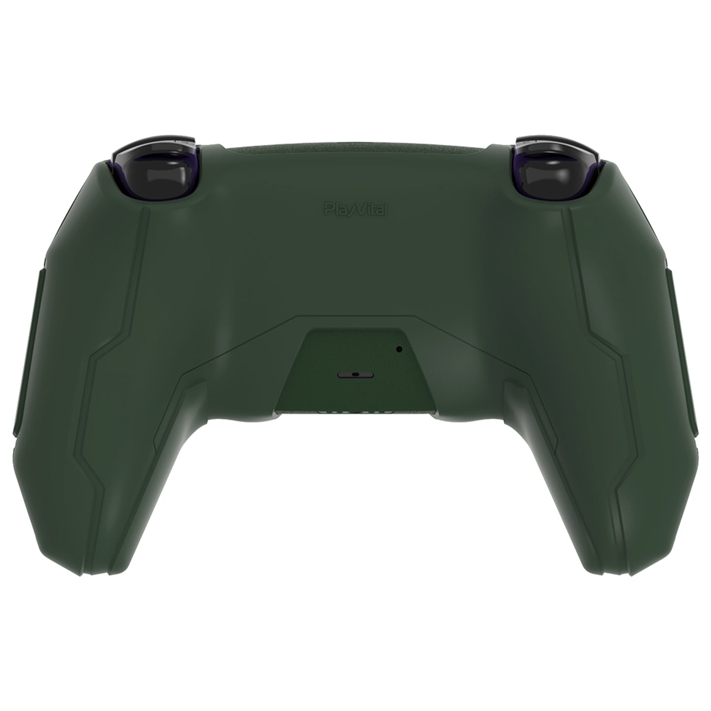 PlayVital Mecha Edition シリコンカバー with 2 ジョイスティックキャップと 6 ステッカー for PS5 コントローラー - 充電ステーション対応【レーシンググリーン】