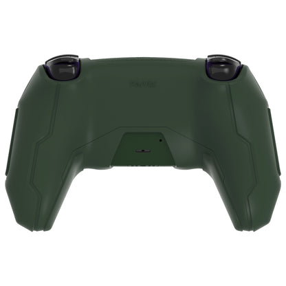 PlayVital Mecha Edition シリコンカバー with 2 ジョイスティックキャップと 6 ステッカー for PS5 コントローラー - 充電ステーション対応【レーシンググリーン】
