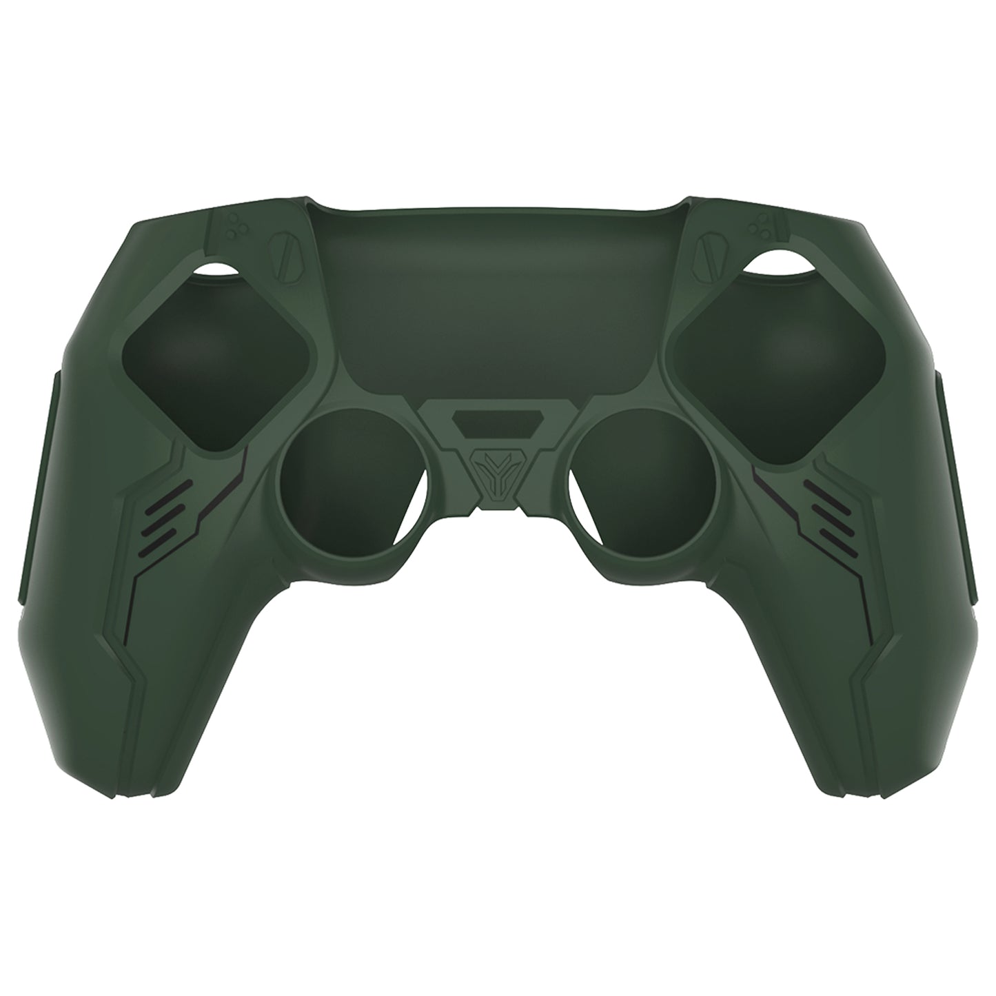 PlayVital Mecha Edition シリコンカバー with 2 ジョイスティックキャップと 6 ステッカー for PS5 コントローラー - 充電ステーション対応【レーシンググリーン】