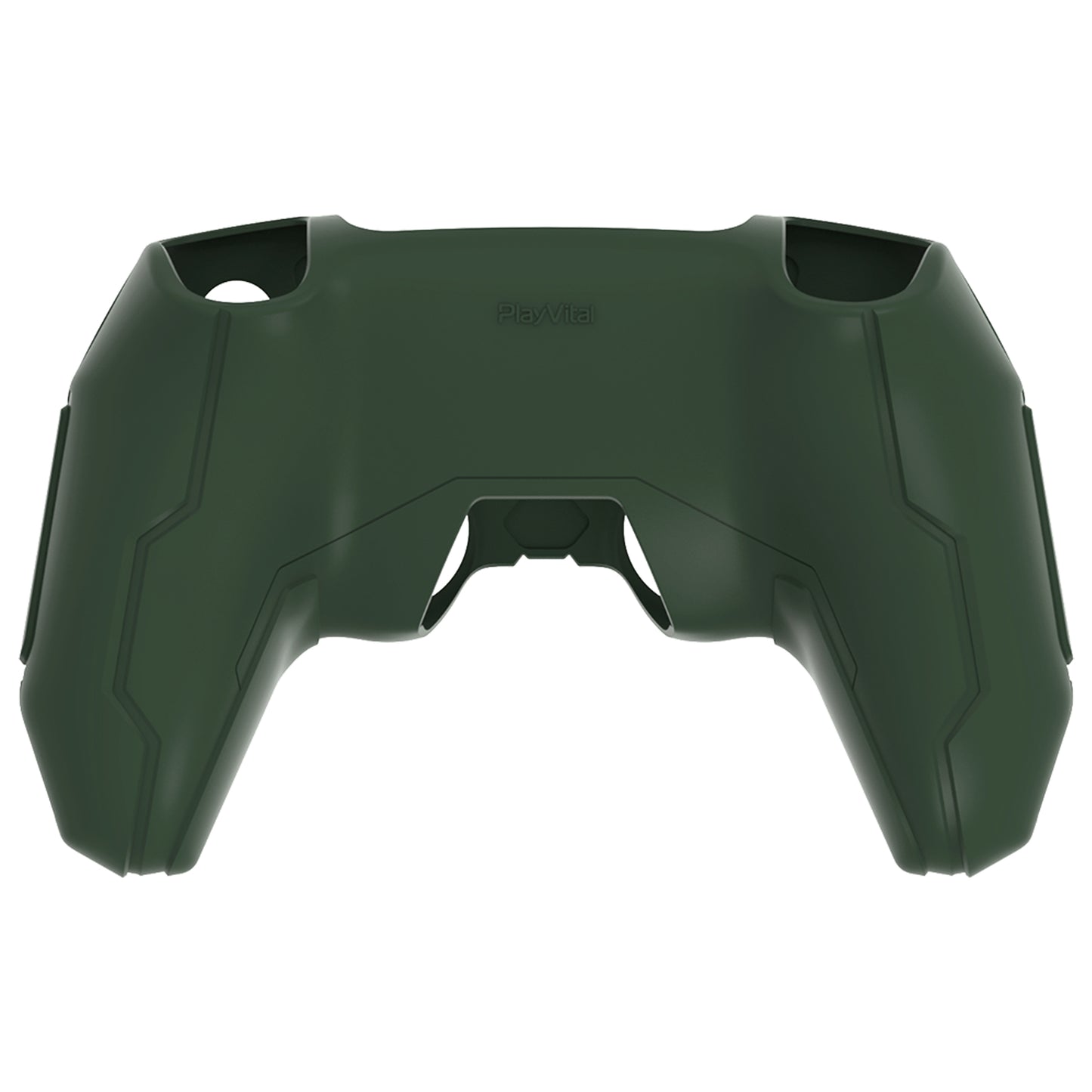 PlayVital Mecha Edition シリコンカバー with 2 ジョイスティックキャップと 6 ステッカー for PS5 コントローラー - 充電ステーション対応【レーシンググリーン】