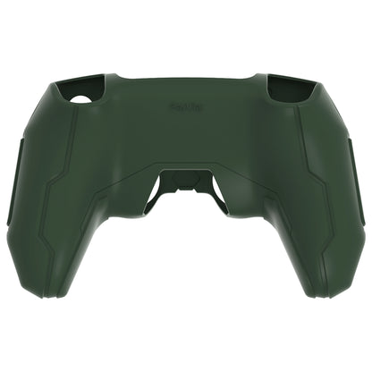 PlayVital Mecha Edition シリコンカバー with 2 ジョイスティックキャップと 6 ステッカー for PS5 コントローラー - 充電ステーション対応【レーシンググリーン】