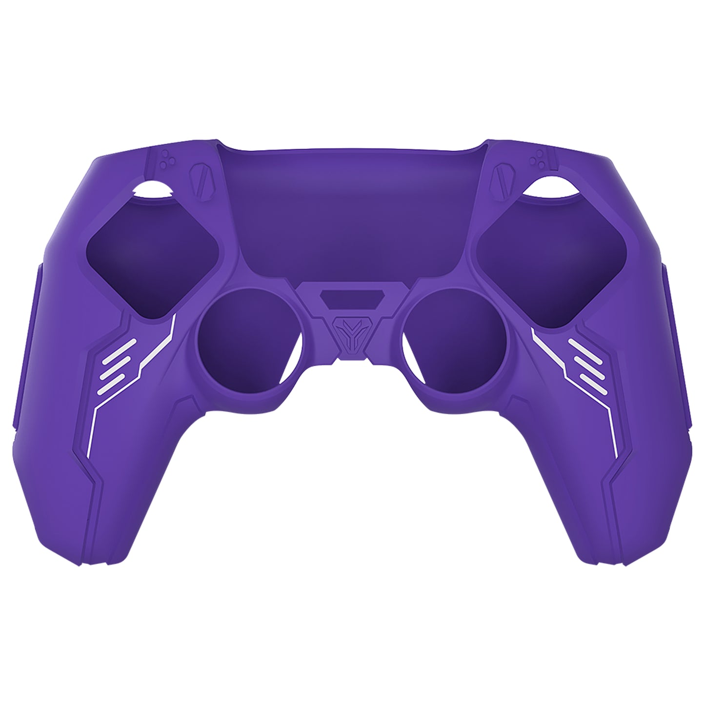 PlayVital Mecha Edition シリコンカバー with 2 ジョイスティックキャップと 6 ステッカー for PS5 コントローラー - 充電ステーション対応【パープル】