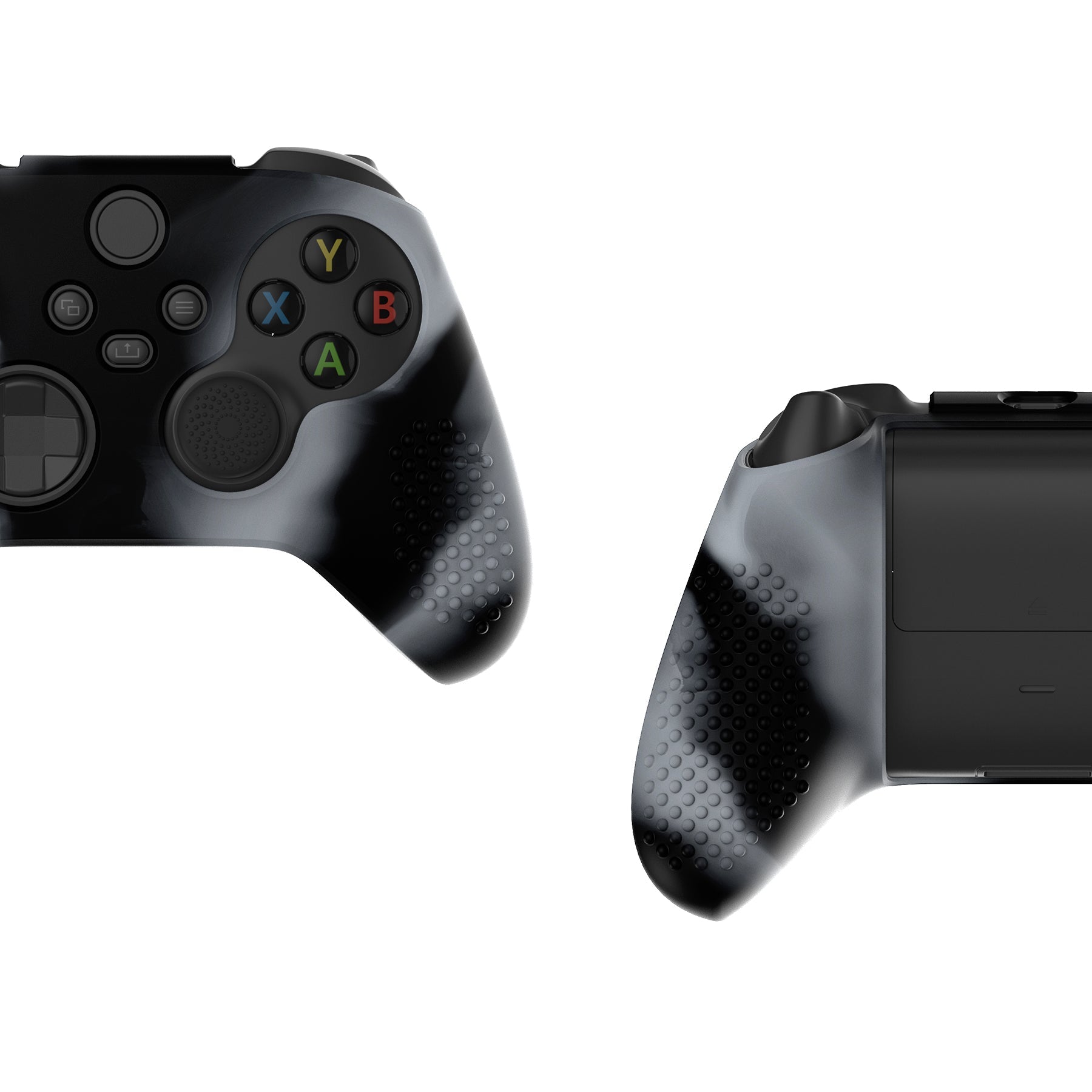 PlayVital 3D Studded Edition Anti-slip Silicone Cover Skin with Thumb Grip Caps for Xbox Series X/S Controller & Xbox Core Wireless Controller - New Hope Gray & Black - SDX3023 PlayVital