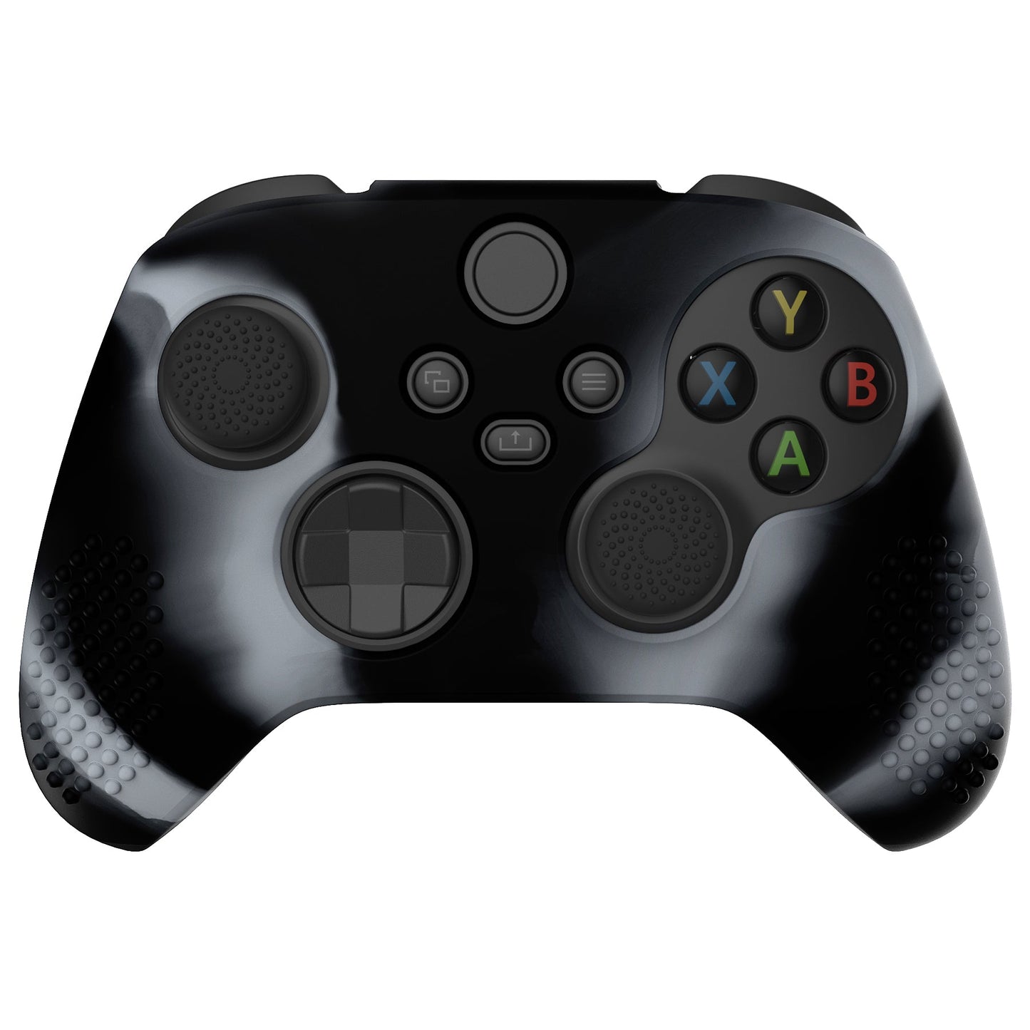 PlayVital 3D Studded Edition Anti-slip Silicone Cover Skin with Thumb Grip Caps for Xbox Series X/S Controller & Xbox Core Wireless Controller - New Hope Gray & Black - SDX3023 PlayVital