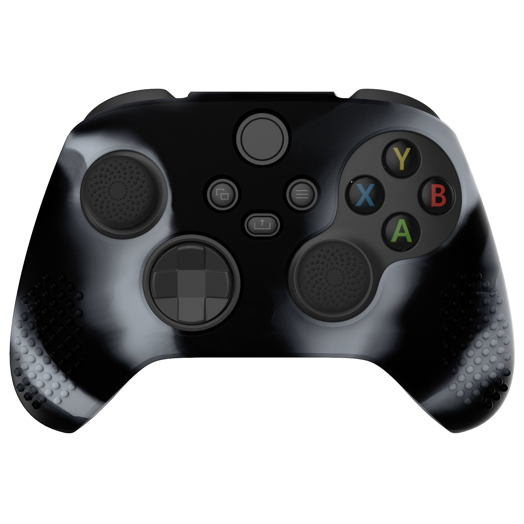PlayVital 3D Studded Edition Anti-slip Silicone Cover Skin with Thumb Grip Caps for Xbox Series X/S Controller & Xbox Core Wireless Controller - New Hope Gray & Black - SDX3023 PlayVital