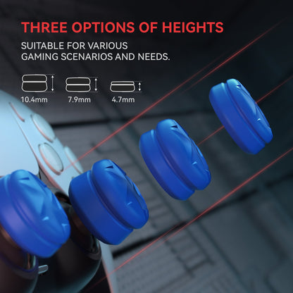 PlayVital Razor Thumbs Cushion Thumb Grips Caps for PS5 & PS4 & Switch Pro & Xbox Elite Series 2 & Xbox One & Xbox Core Wireless Controller - Blue - PJM3060 PlayVital