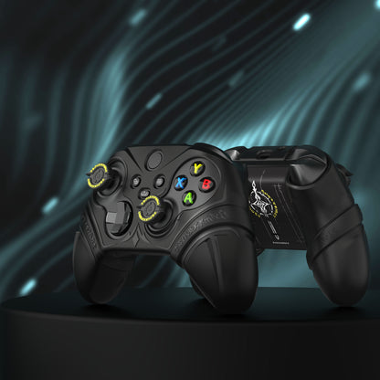 PlayVital Runes Edition シリコンカバースキン Xbox Series X/S コントローラー & Xbox Core ワイヤレスコントローラー用 サムグリップ＆ステッカー付き【ブラック】