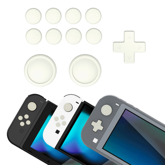 PlayVital シリコンボタンカバーやサムグリップセットSwitch/有機el/Switch Lite対応用、ABXY方向キーボタンキャップ、Switch Lite用 Dパッドボタンキャップ【アイボリー】