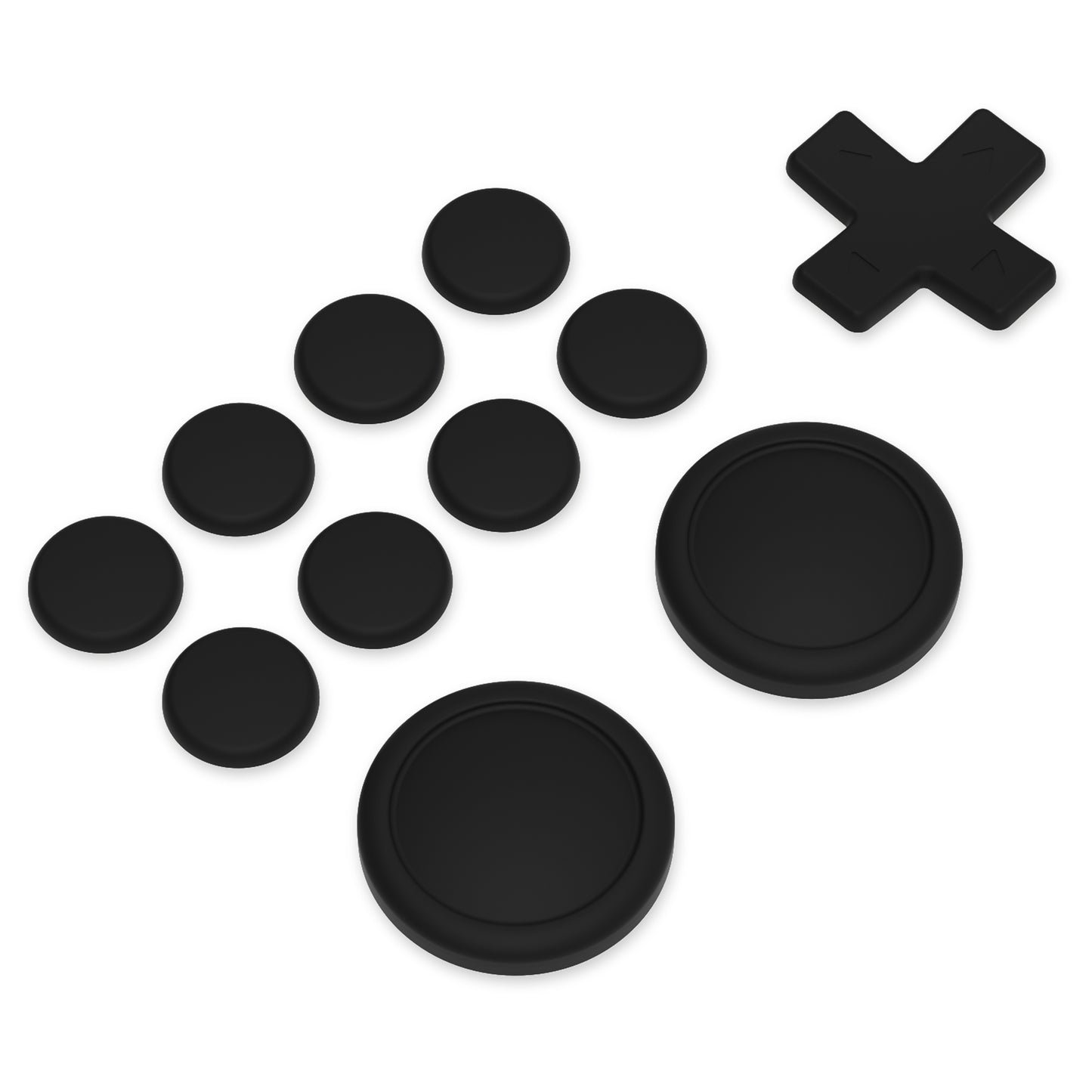 PlayVital シリコンボタンカバーやサムグリップセットSwitch/有機el/Switch Lite対応用、ABXY方向キーボタンキャップ、Switch Lite用 Dパッドボタンキャップ【ブラック】