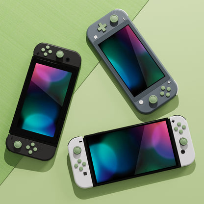 PlayVital シリコンボタンカバーやサムグリップセットSwitch/有機el/Switch Lite対応用、ABXY方向キーボタンキャップ、Switch Lite用 Dパッドボタンキャップ【抹茶グリーン】