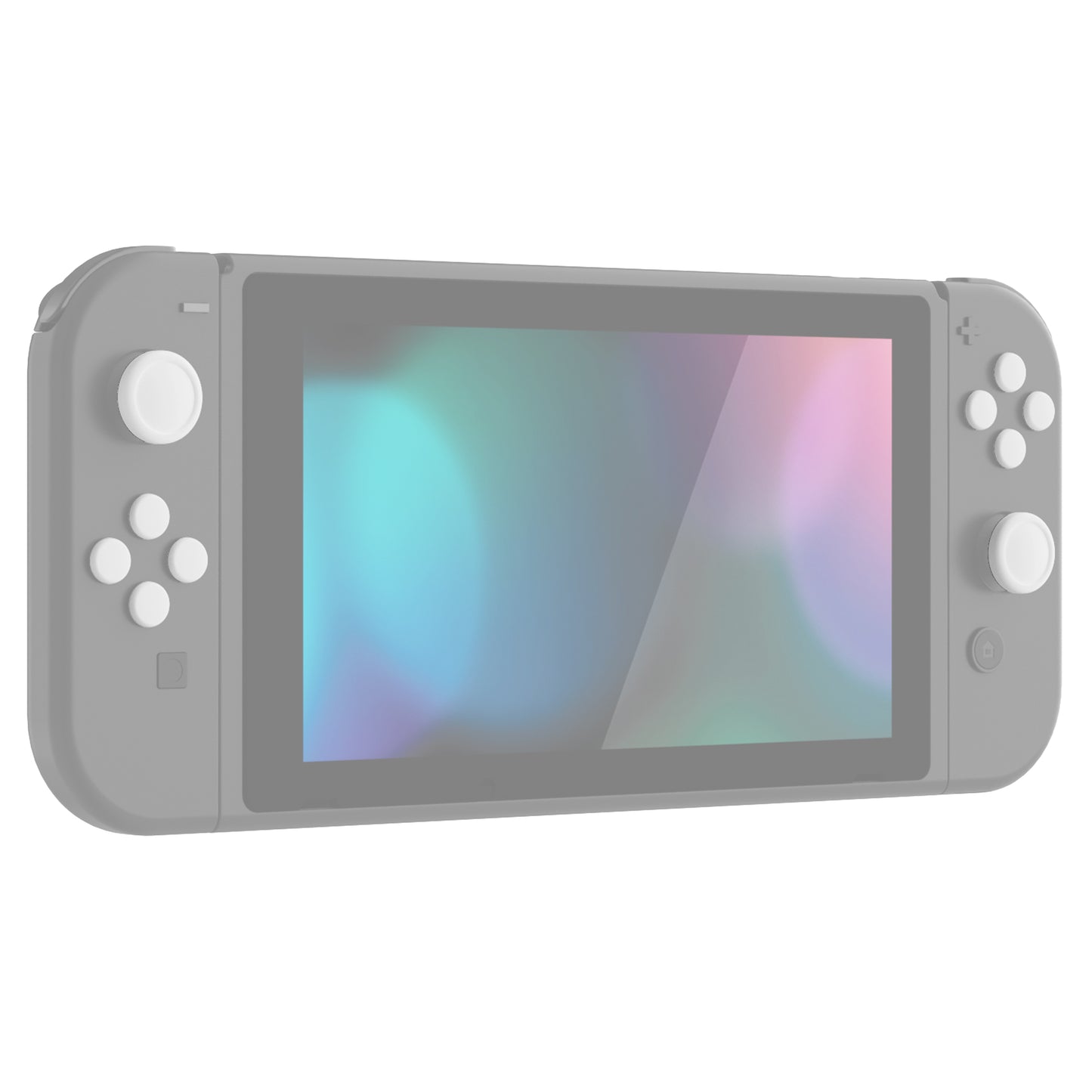 PlayVital シリコンボタンカバーやサムグリップセットSwitch/有機el/Switch Lite対応用、ABXY方向キーボタンキャップ、Switch Lite用 Dパッドボタンキャップ【ホワイト】