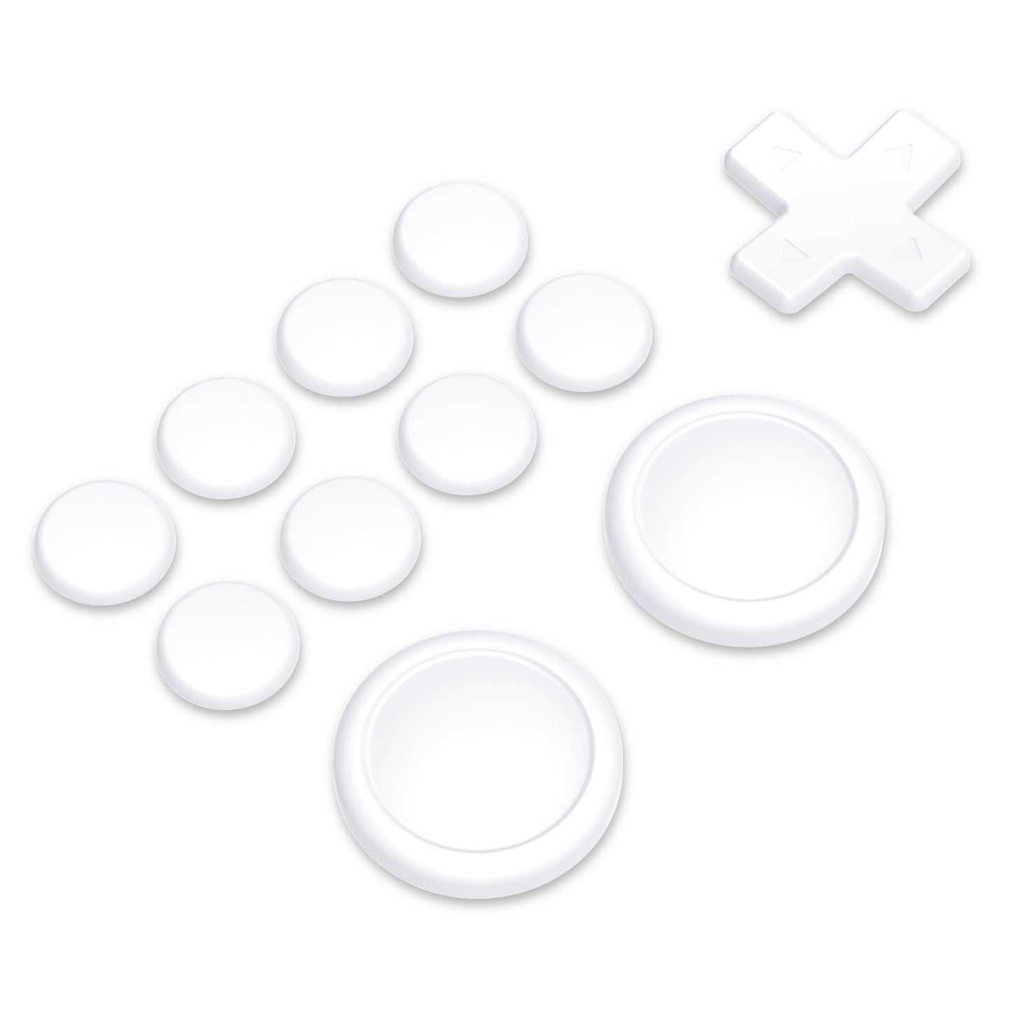PlayVital シリコンボタンカバーやサムグリップセットSwitch/有機el/Switch Lite対応用、ABXY方向キーボタンキャップ、Switch Lite用 Dパッドボタンキャップ【ホワイト】
