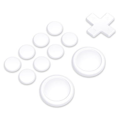 PlayVital シリコンボタンカバーやサムグリップセットSwitch/有機el/Switch Lite対応用、ABXY方向キーボタンキャップ、Switch Lite用 Dパッドボタンキャップ【ホワイト】