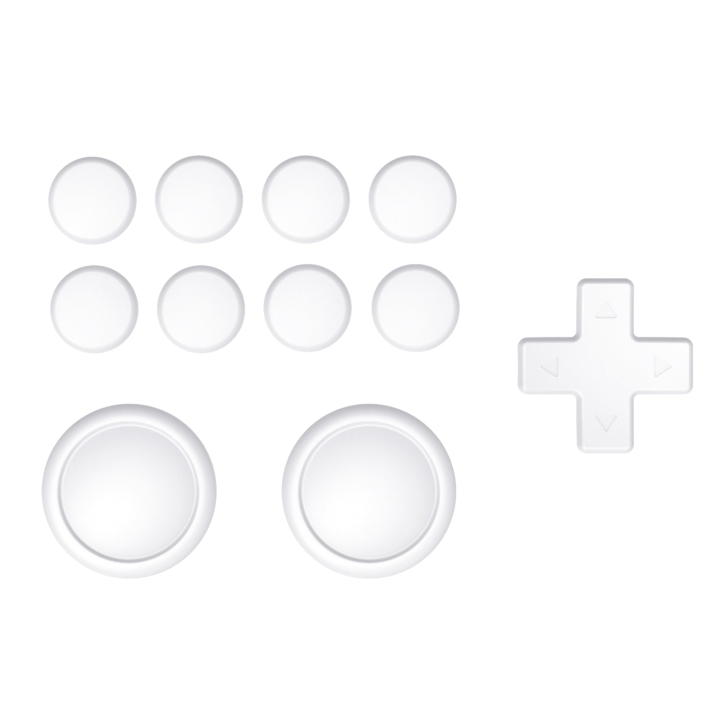 PlayVital シリコンボタンカバーやサムグリップセットSwitch/有機el/Switch Lite対応用、ABXY方向キーボタンキャップ、Switch Lite用 Dパッドボタンキャップ【ホワイト】
